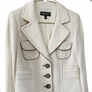 Bebe Cream Blazer with Button Detail